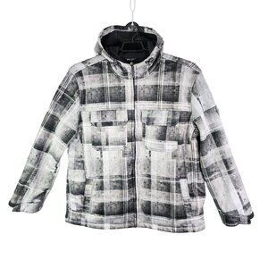 Mens ZeroXposur Plaid Winter Hooded Jacket Water-Resistant Full Zip Size XXL